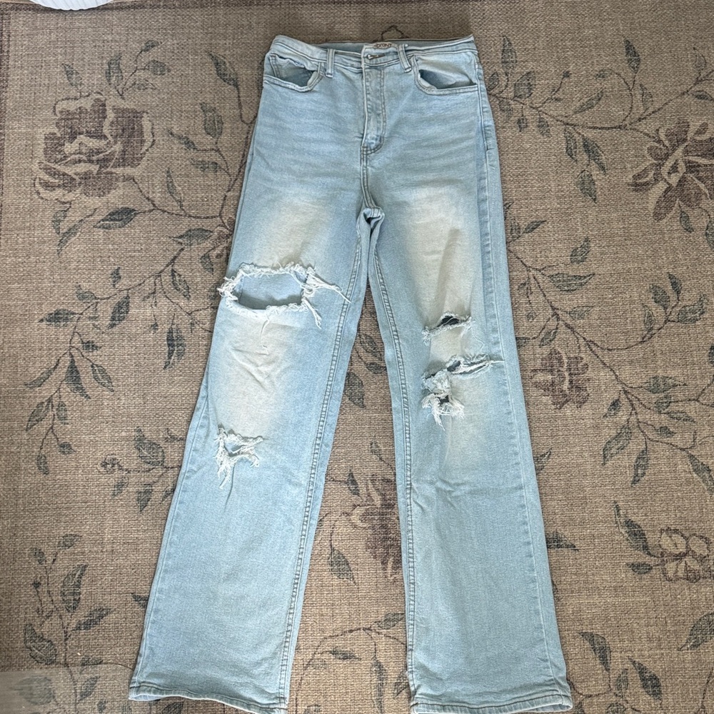Light Blue Distressed Women Jeans